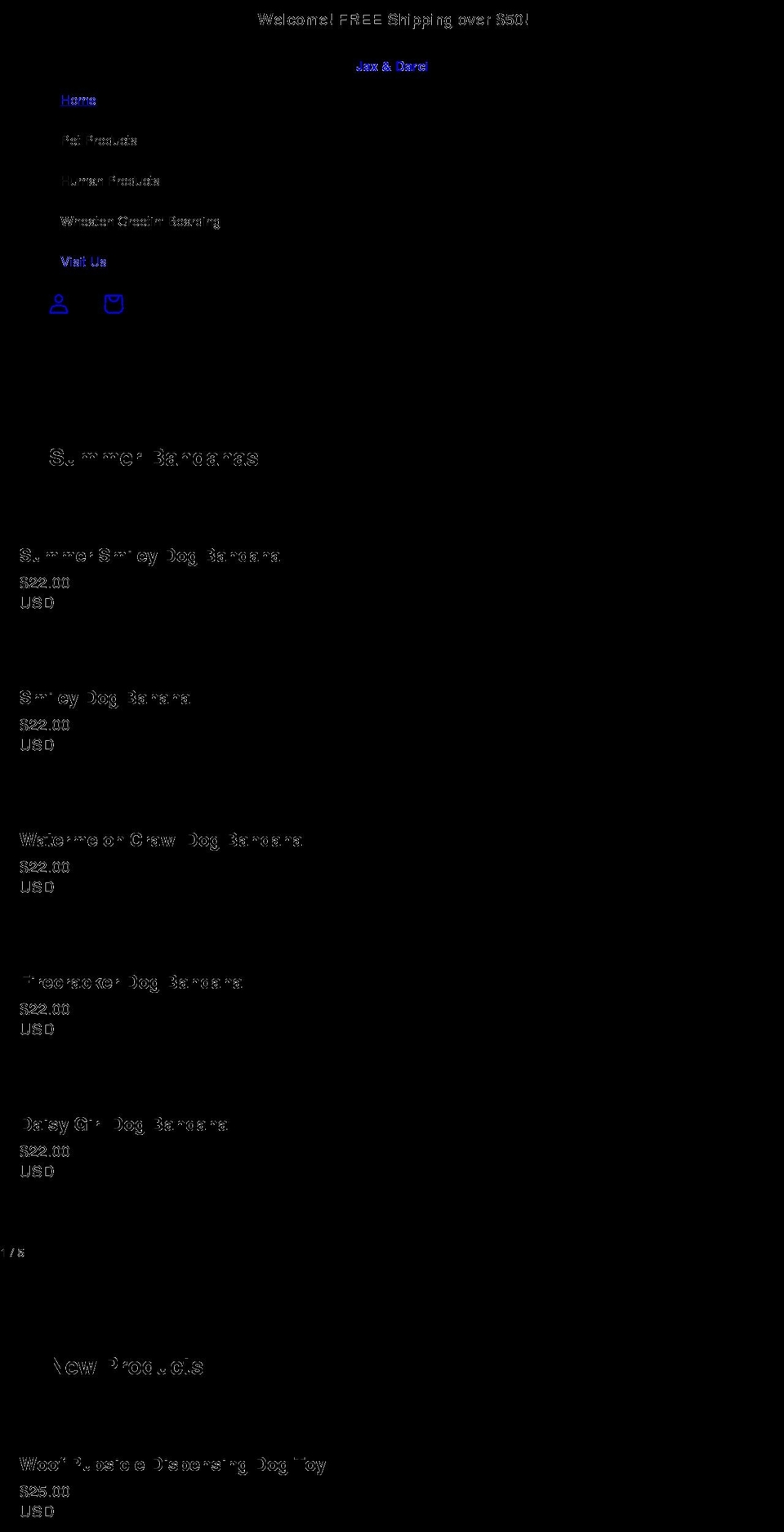 jaxanddarci.com shopify website screenshot