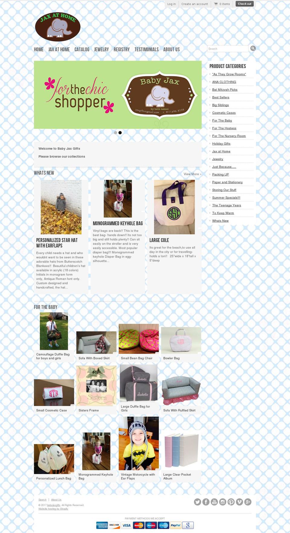 jaxathome.com shopify website screenshot
