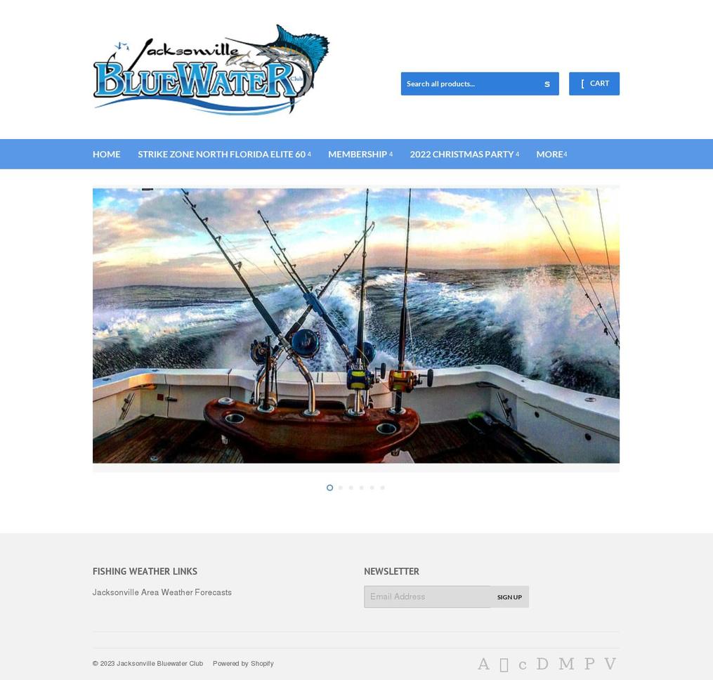 jaxbluewaterclub.com — Shopify storefront screenshot