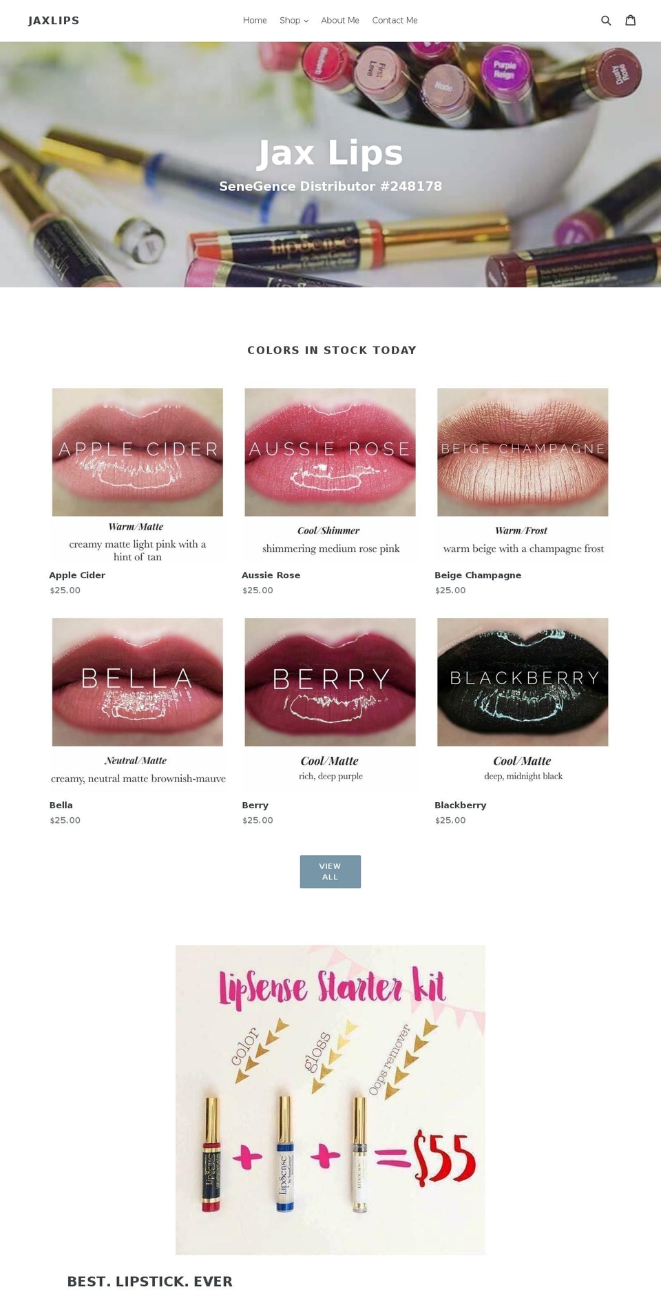 jaxlips.com — Shopify storefront screenshot