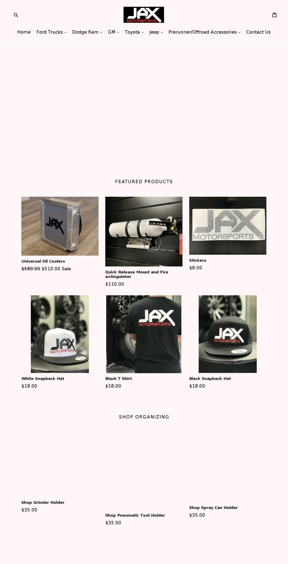 jaxmotorsportsaz.com shopify website screenshot