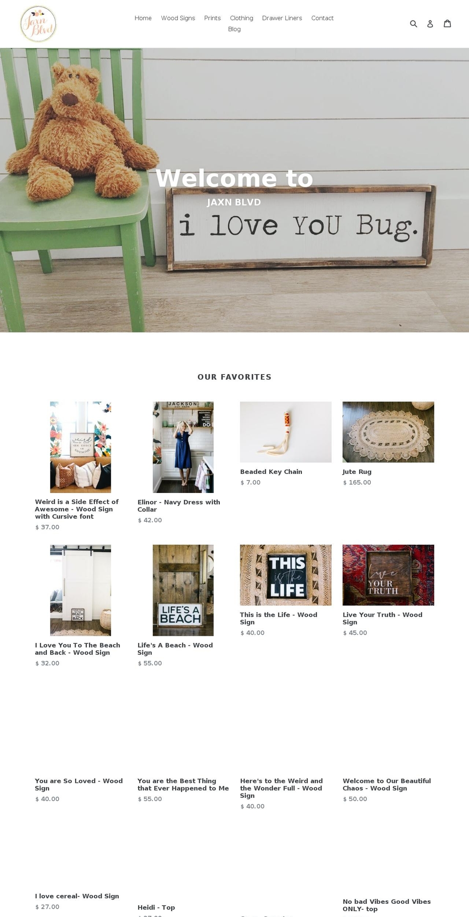 jaxnblvd.com shopify website screenshot