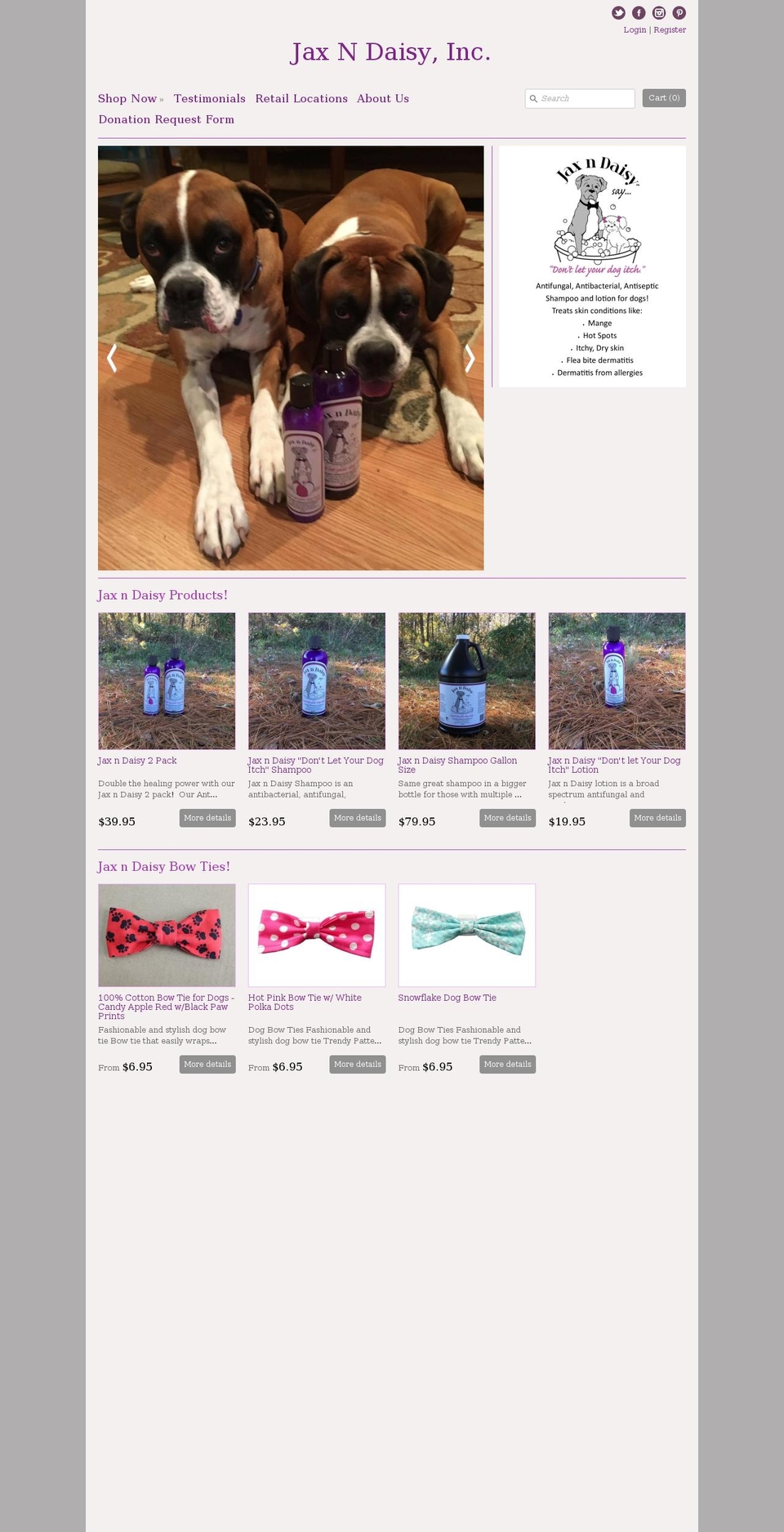 jaxndaisy.com shopify website screenshot