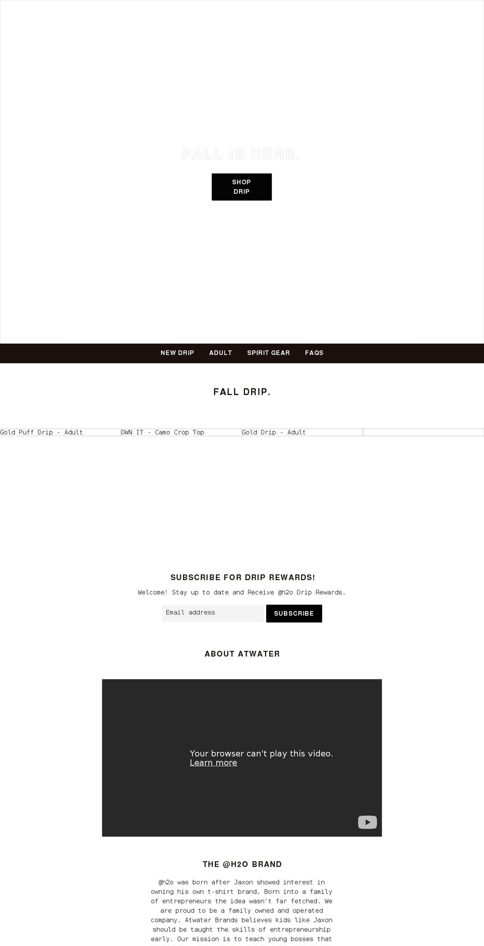 jaxonatwater.com shopify website screenshot