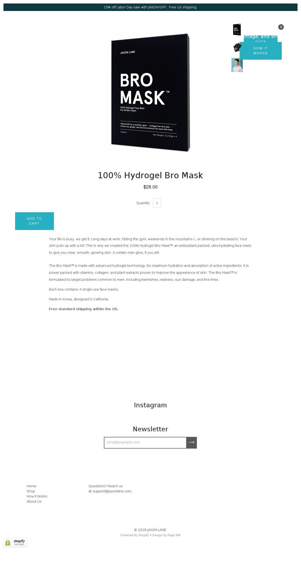 jaxonlane.com shopify website screenshot