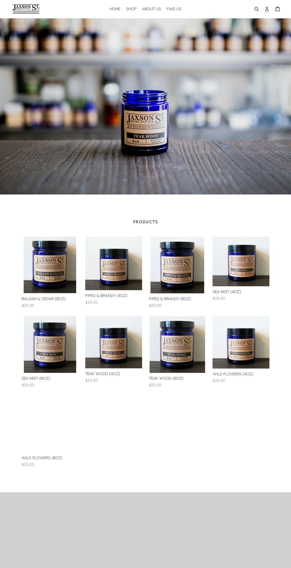 jaxsonstmercantile.com shopify website screenshot