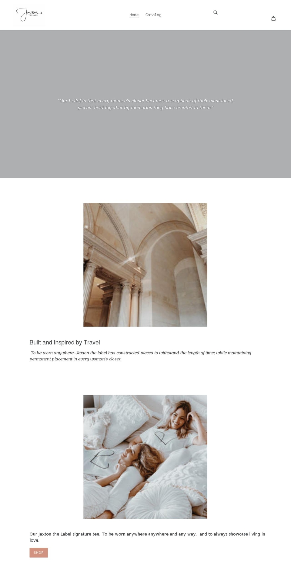 jaxtonthelabel.com shopify website screenshot