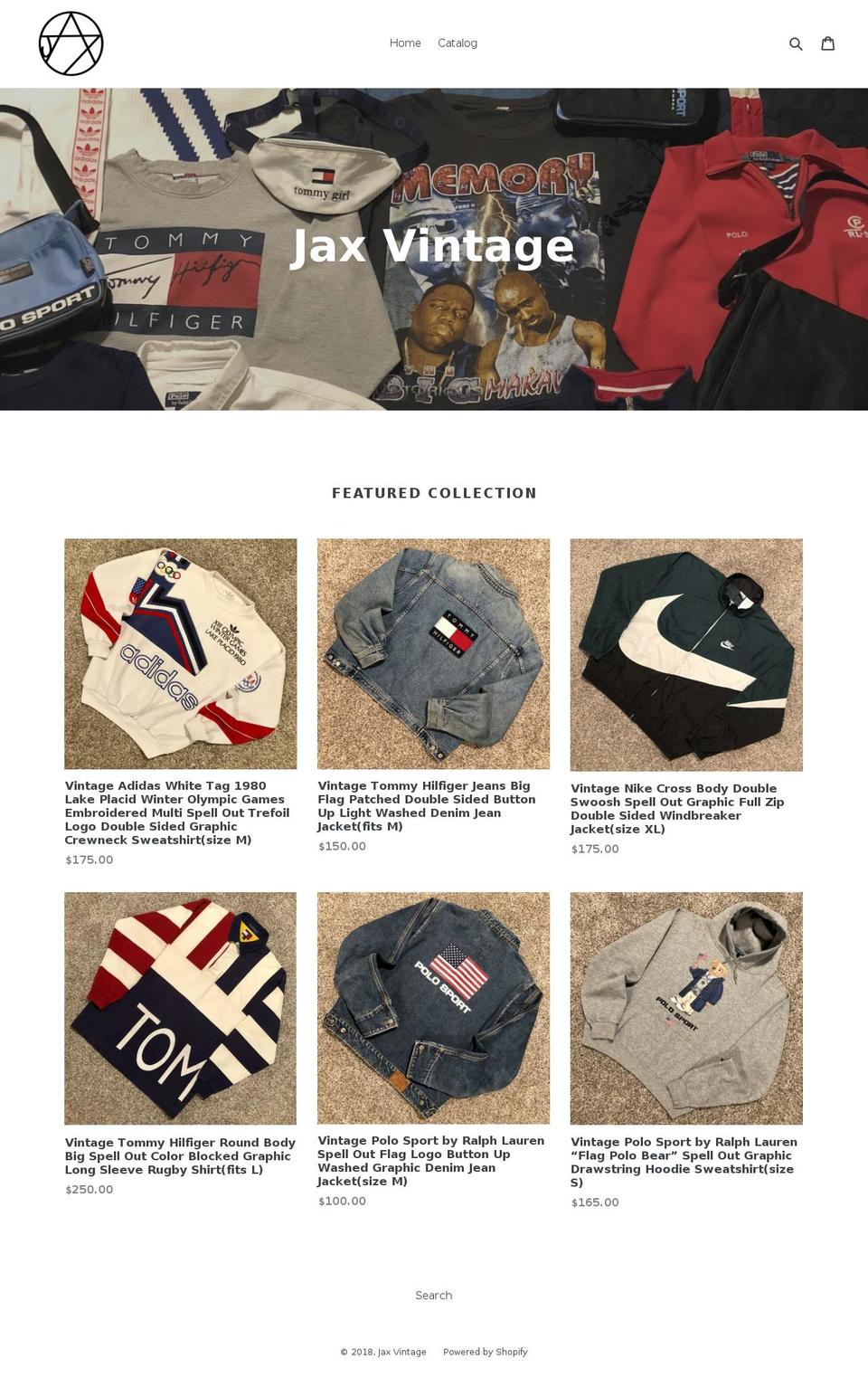 jaxvintage.com shopify website screenshot