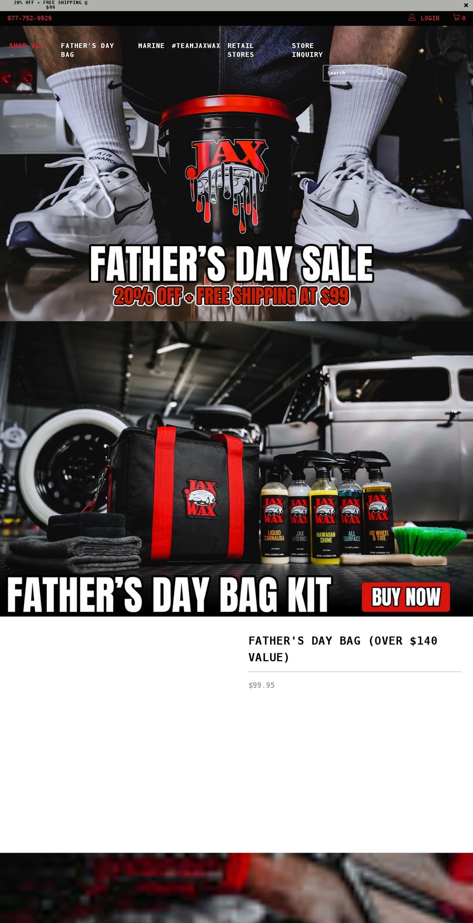 jaxwaxhouston.com shopify website screenshot