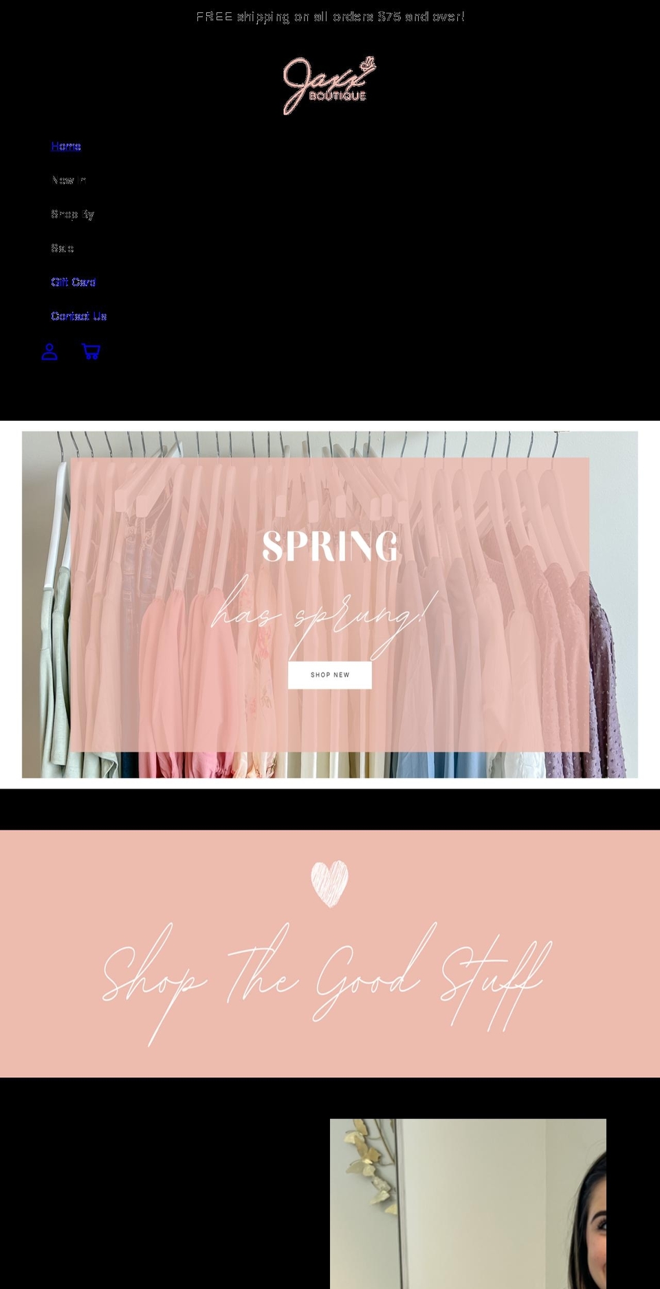 inspire Shopify theme site example jaxxboutique.com