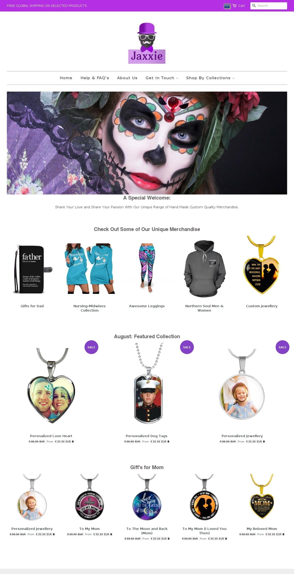 jaxxie.com — Shopify storefront screenshot
