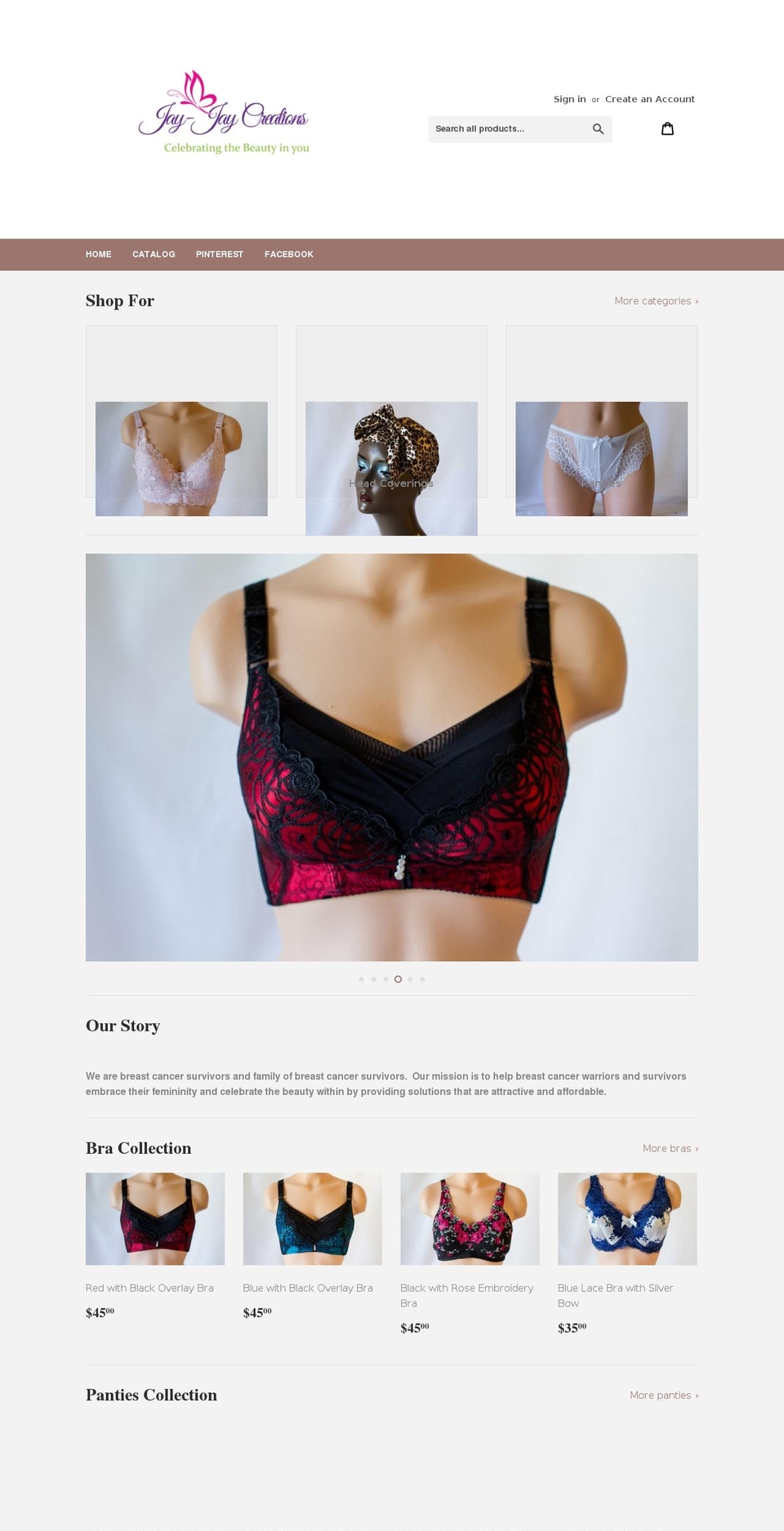 jay-jaycreations.com — Shopify storefront screenshot