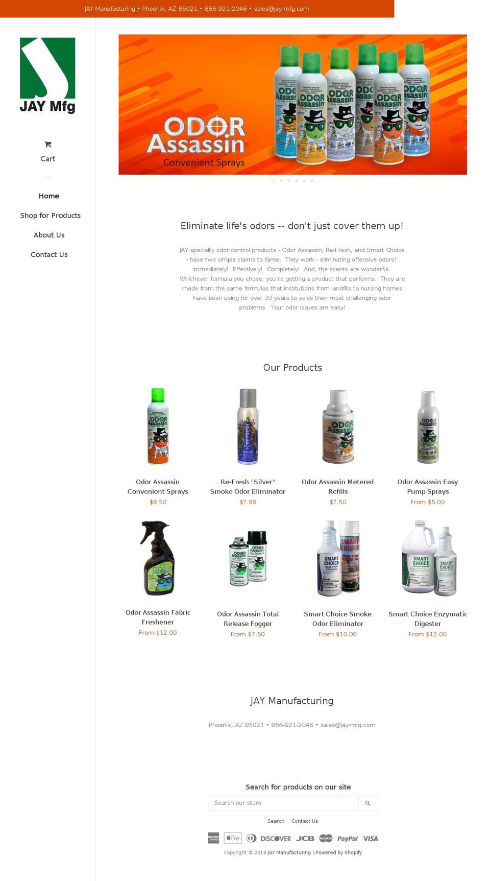 jay-mfg.com — Shopify storefront screenshot