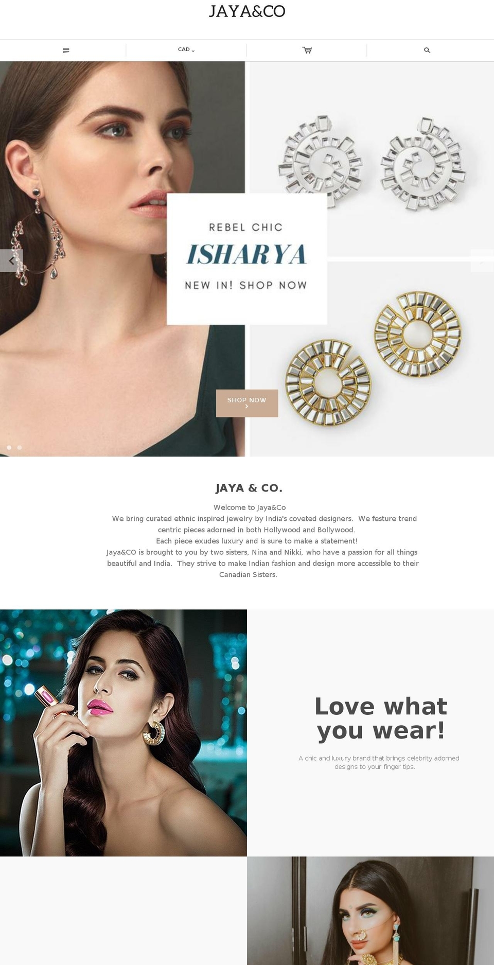 jayaandco.com shopify website screenshot
