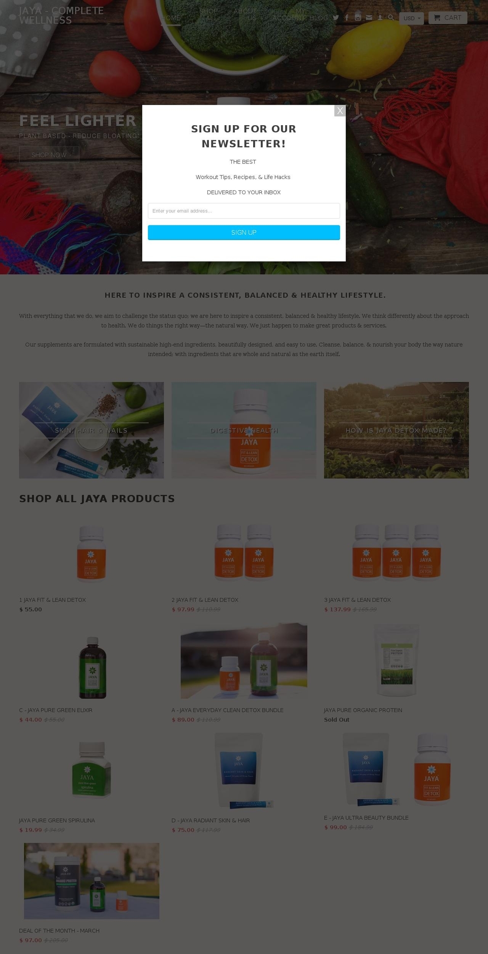 jayafit.com shopify website screenshot