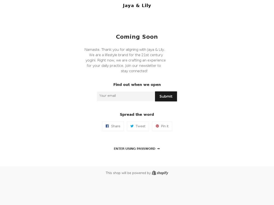 jayalily.com — Shopify storefront screenshot