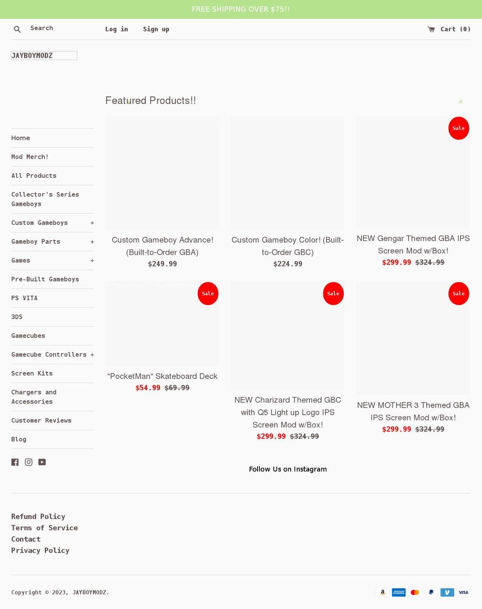 jayboymodz.com shopify website screenshot