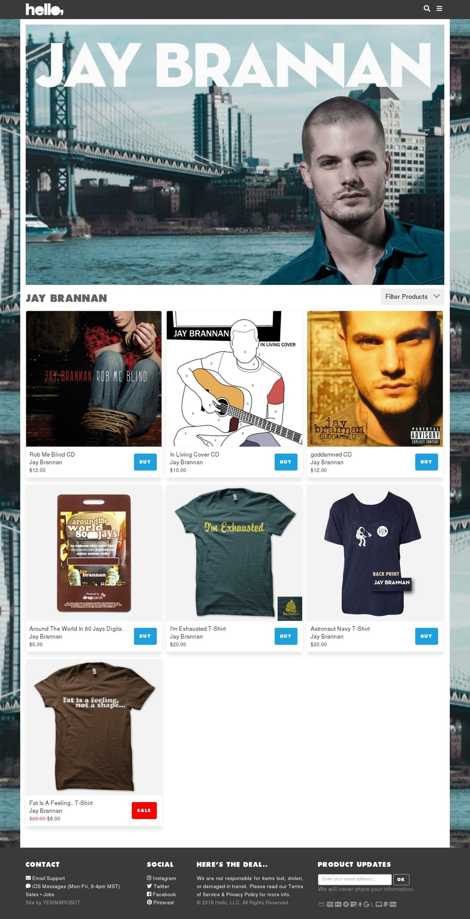 Hello Merch 2.0 REVISED 3-22-2016 Shopify theme site example jaybrannanstore.com