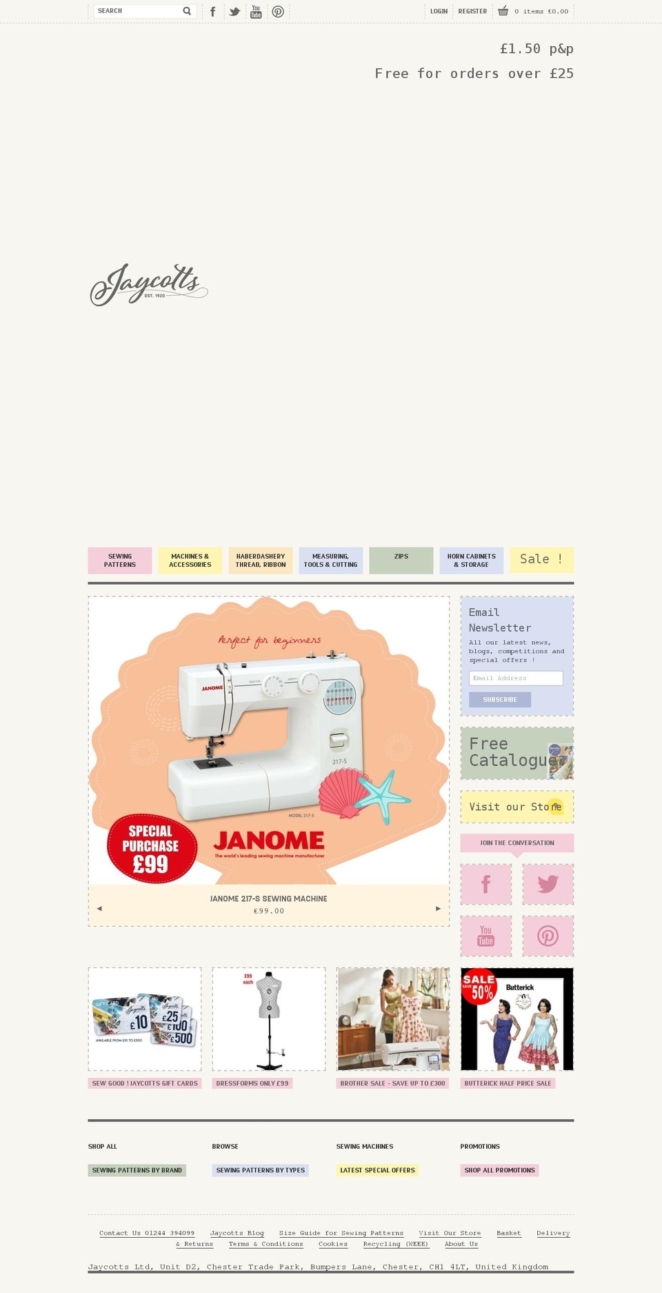 jaycotts.net shopify website screenshot