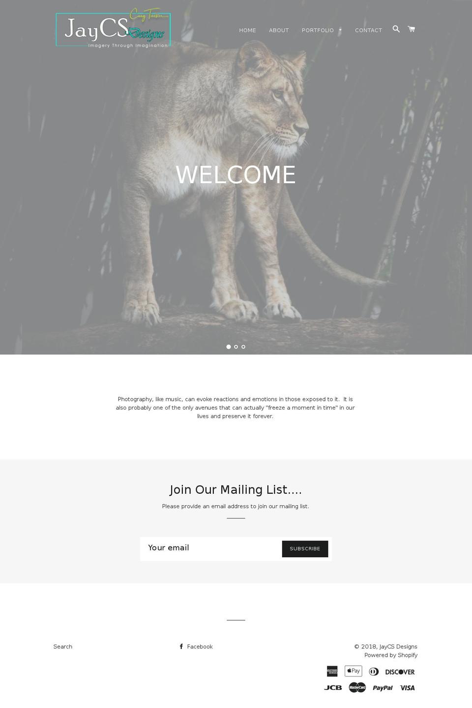 jaycsdesigns.com — Shopify storefront screenshot