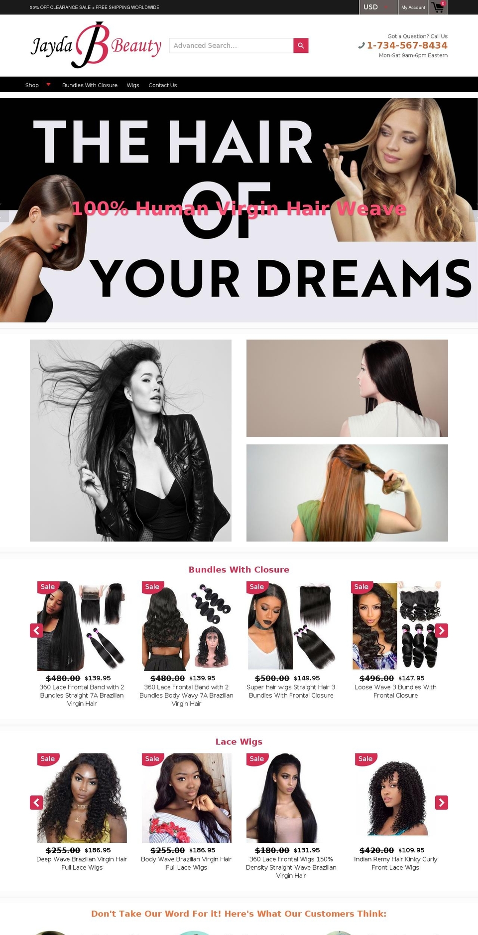 jaydabeauty.com shopify website screenshot