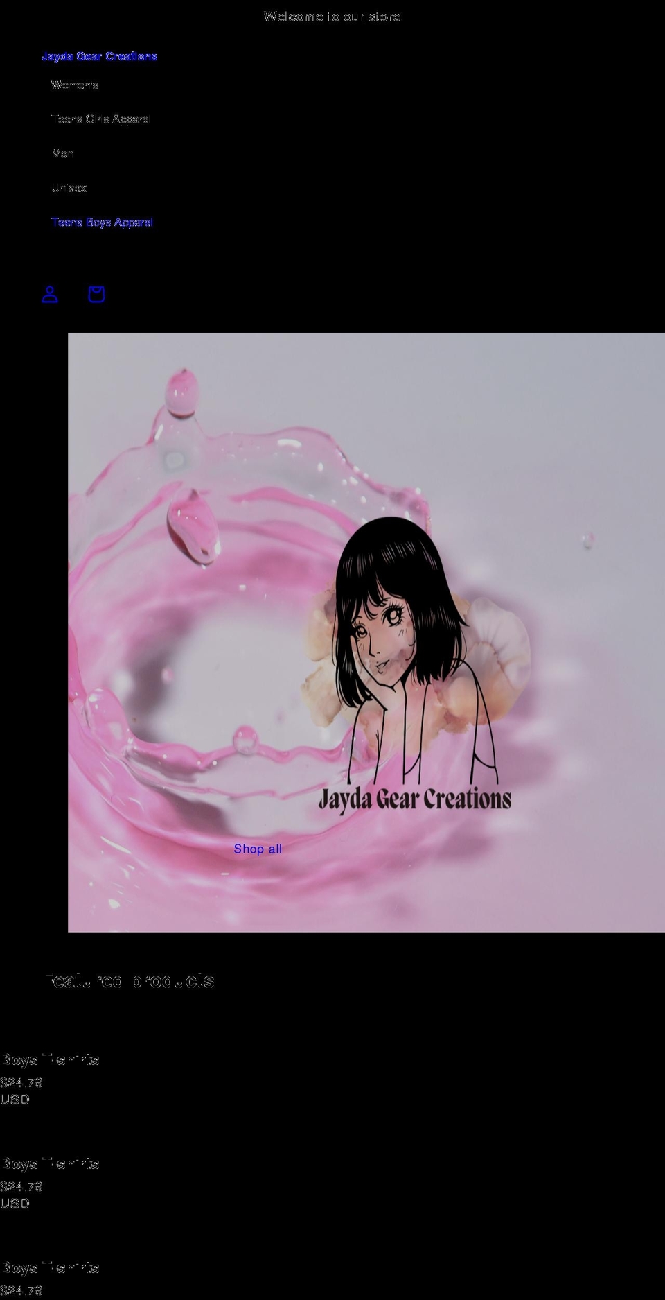 jaydagear.com shopify website screenshot