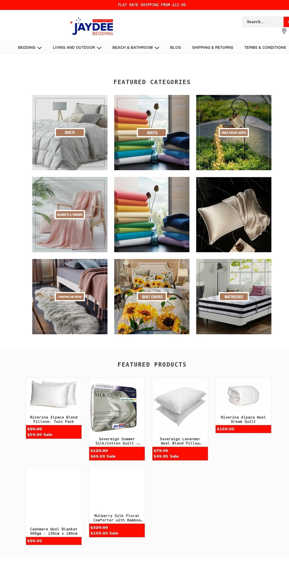 jaydeebedding.com shopify website screenshot