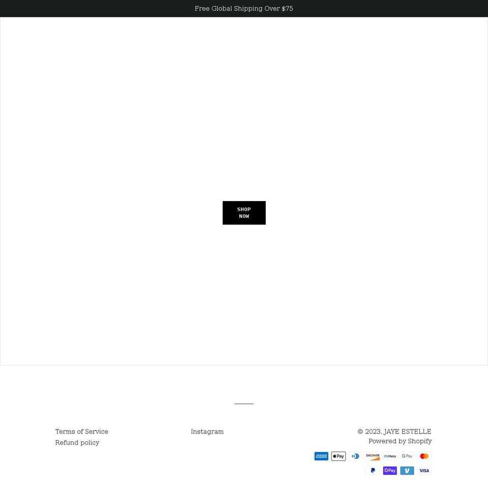 jayeestelle.com shopify website screenshot