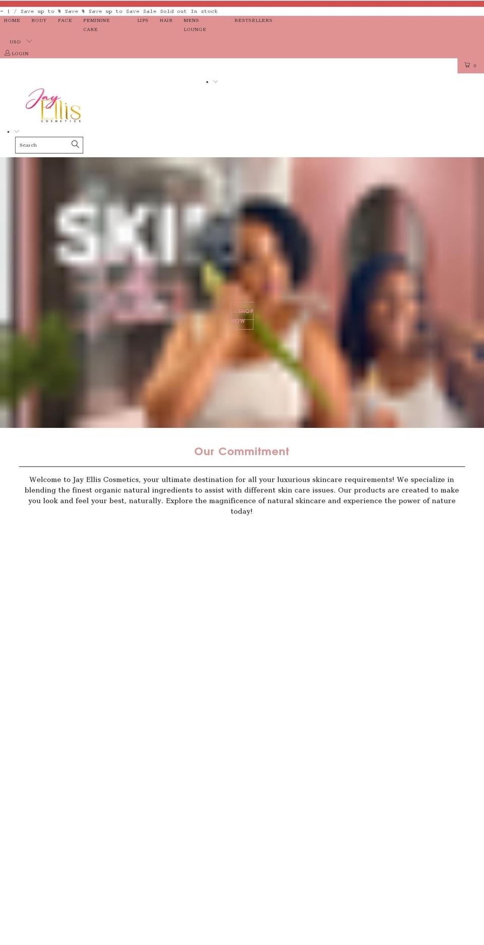 jayelliscosmetics.com shopify website screenshot