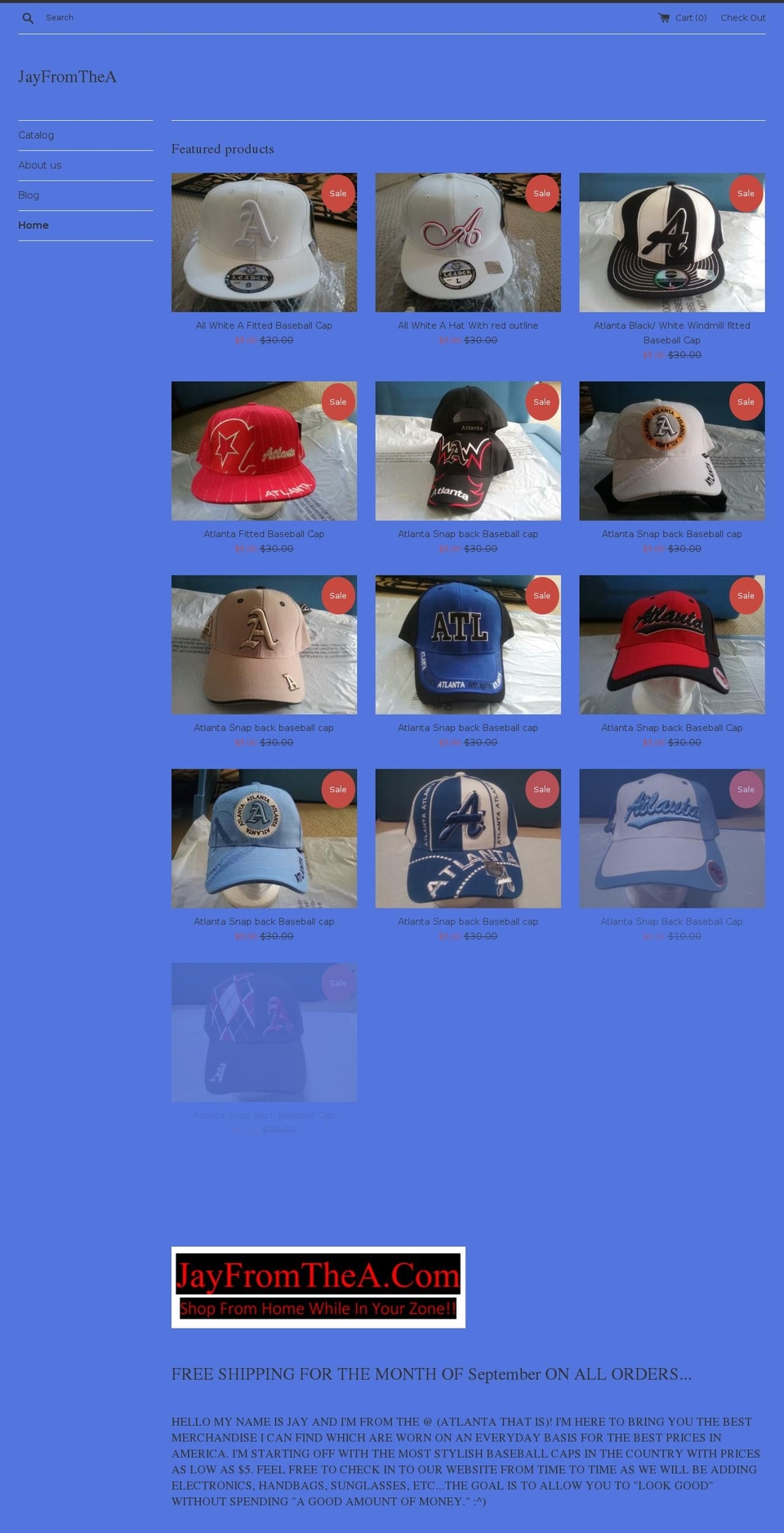 jayfromthea.com shopify website screenshot