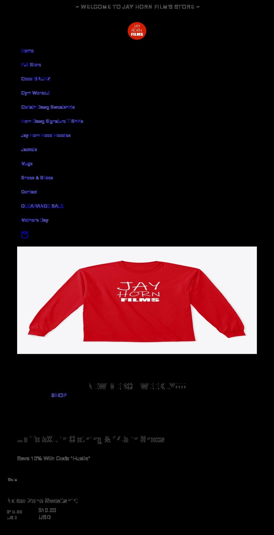 jayhornfilms.com shopify website screenshot