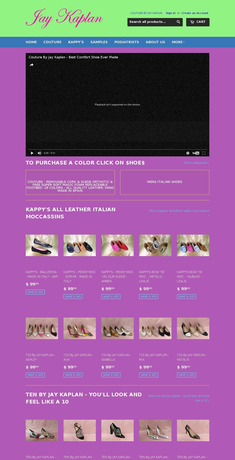 jaykaplanshoes.com shopify website screenshot
