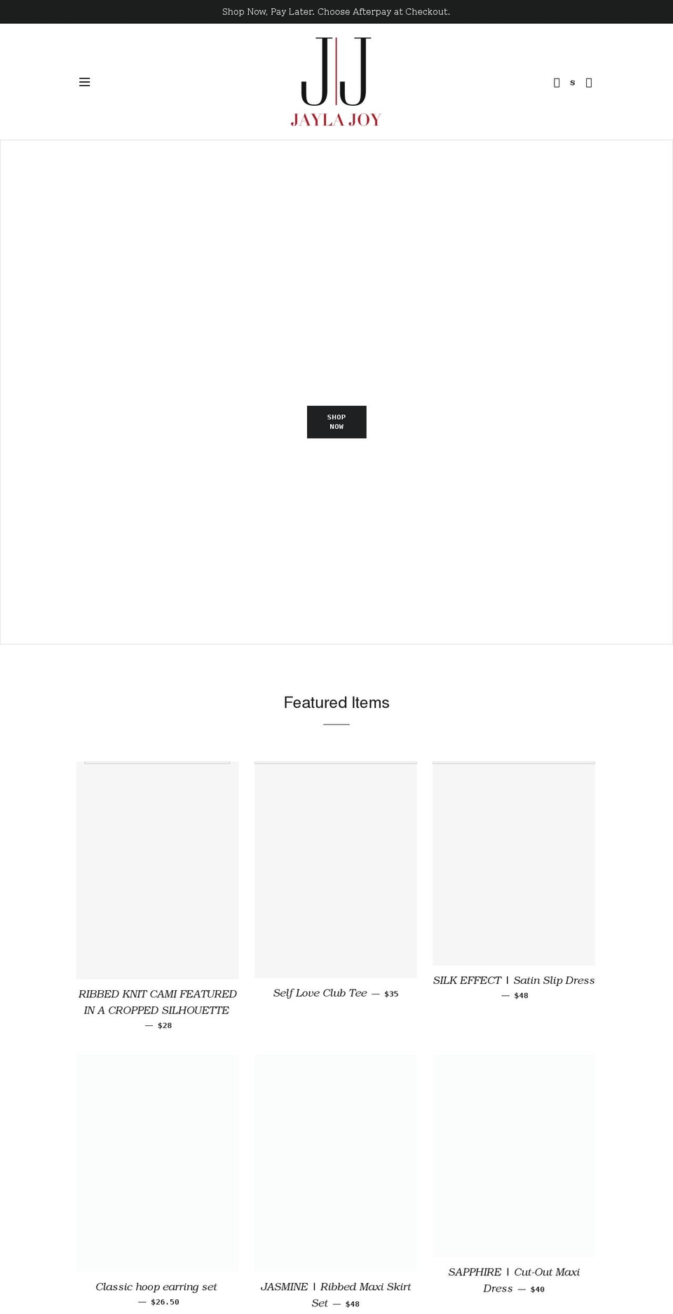 jaylajoy.com shopify website screenshot