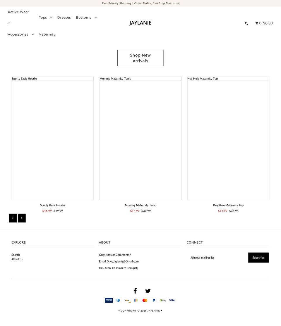 jaylanie.com shopify website screenshot