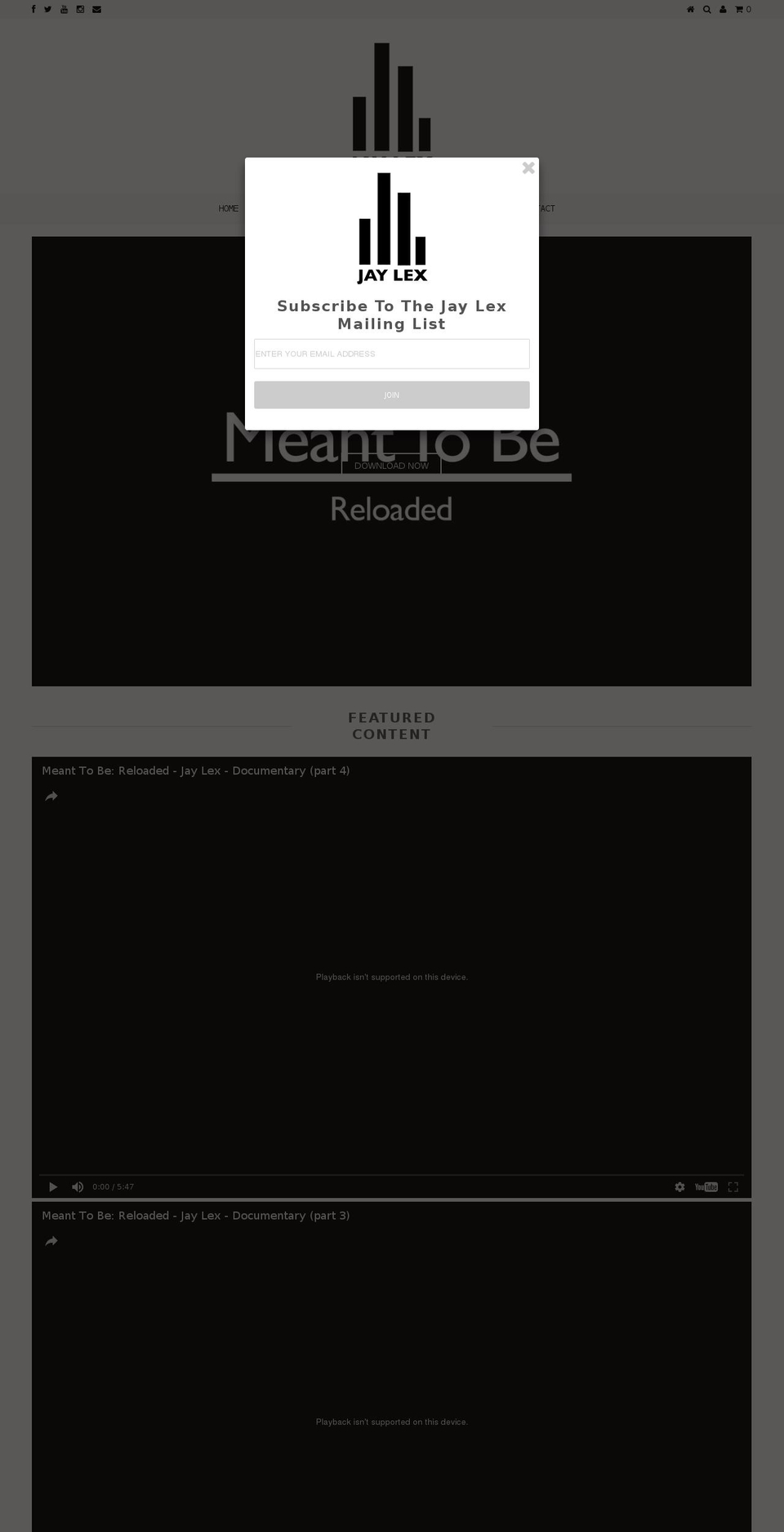 jaylexmusic.com shopify website screenshot