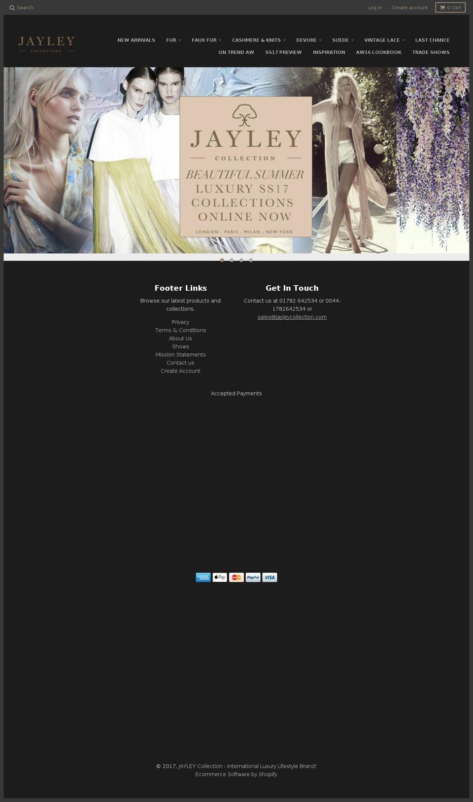 jayleycollection.com shopify website screenshot