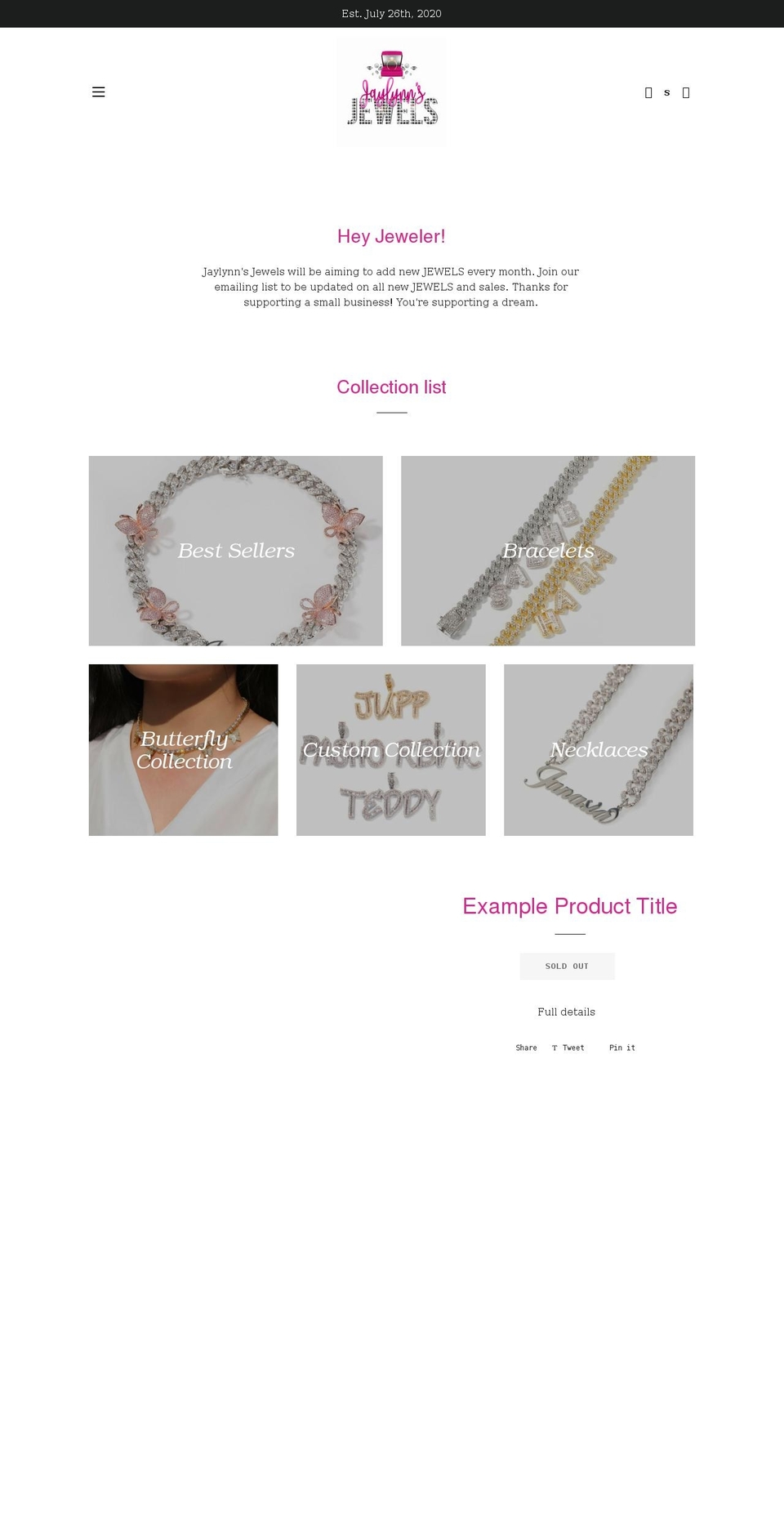 jaylynnsjewels.com shopify website screenshot