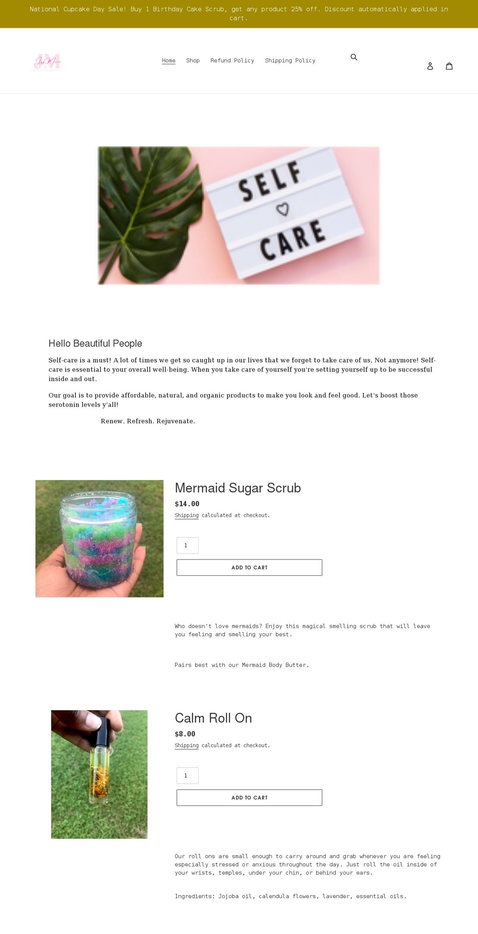 jaymariehb.com shopify website screenshot