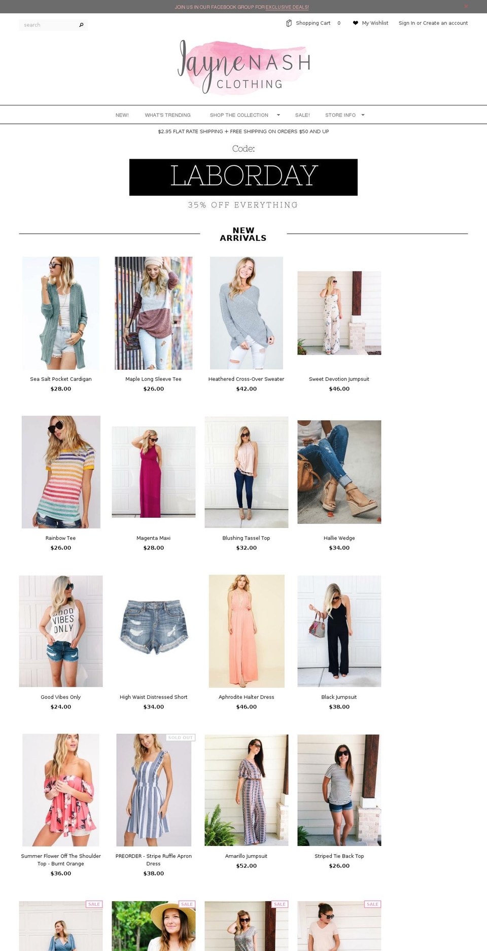 jaynenash.com shopify website screenshot