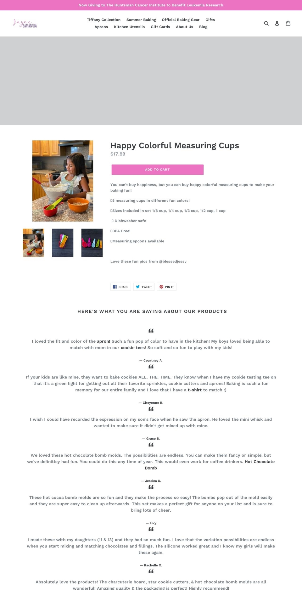 jaynesamantha.com shopify website screenshot