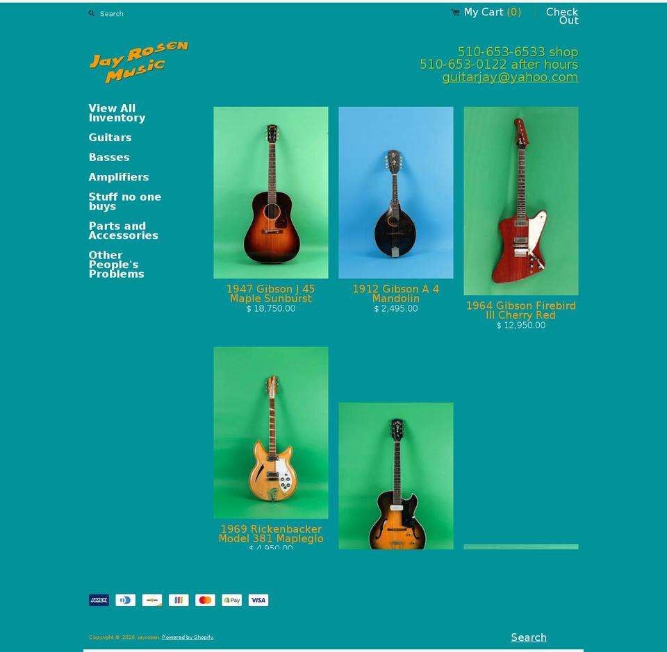 jayrosenmusic.com shopify website screenshot