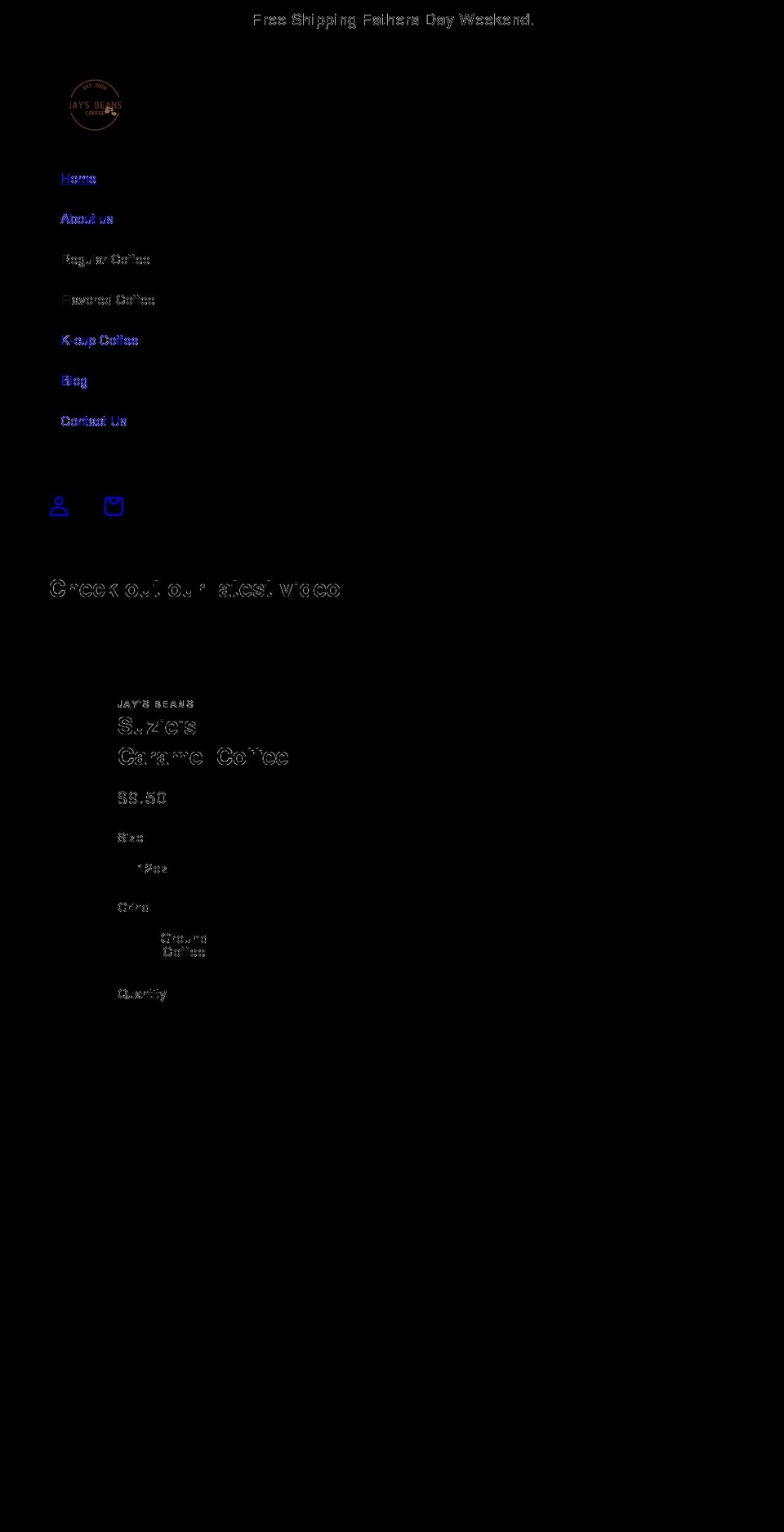 jaysbeans.com shopify website screenshot