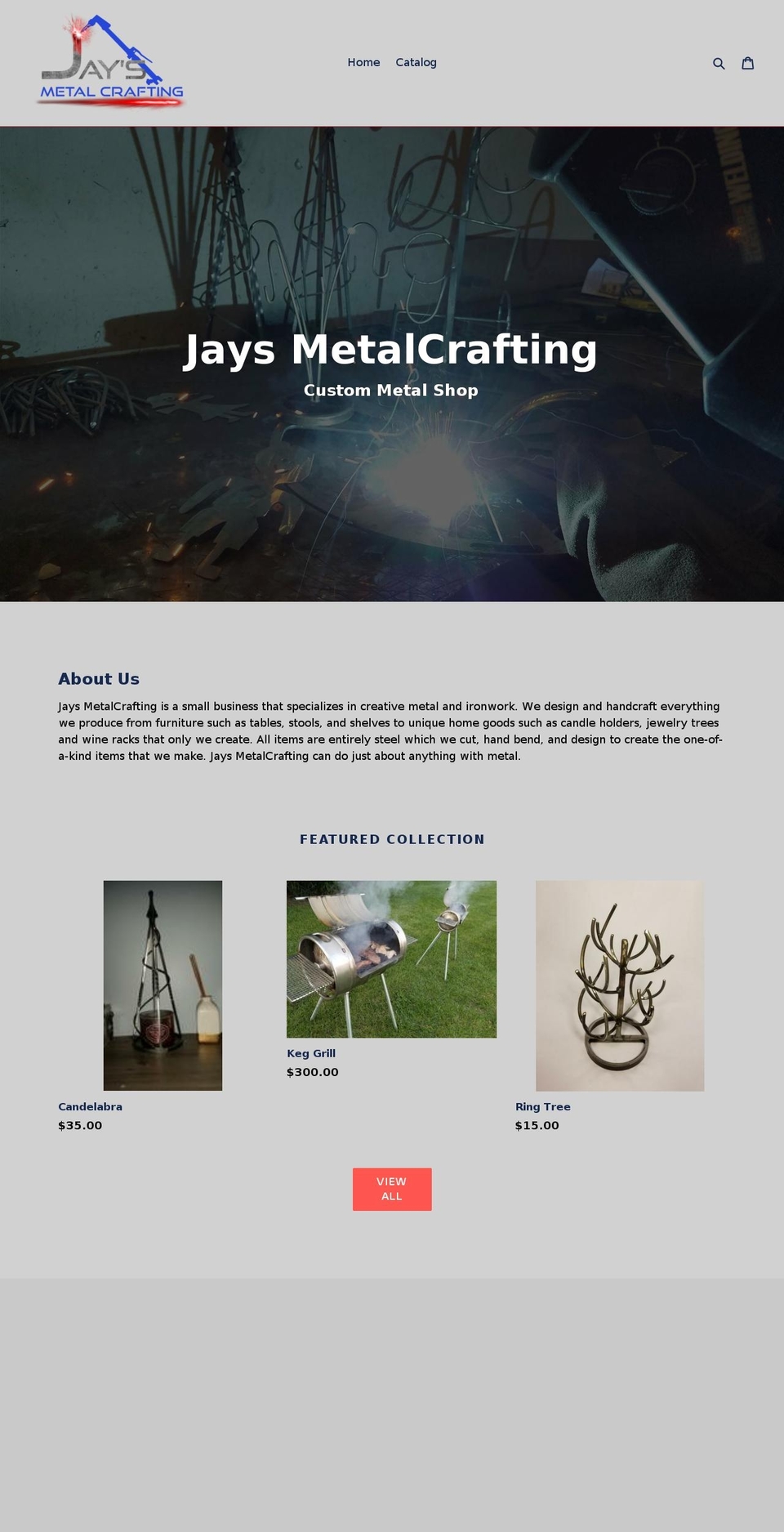 jaysmetalcrafting.com — Shopify storefront screenshot