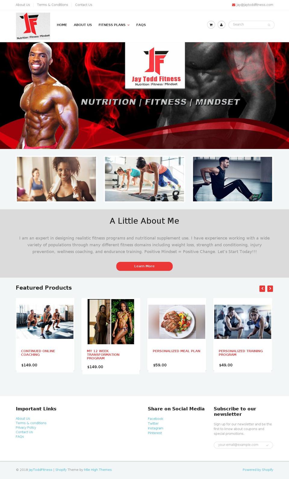jaytoddfitness.com — Shopify storefront screenshot