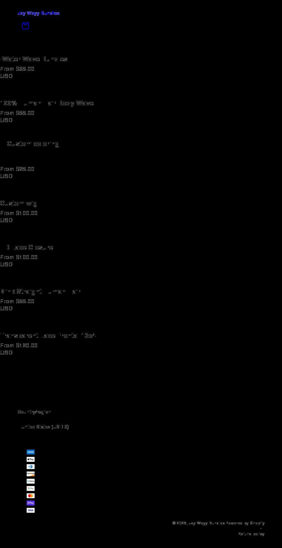 jaywayybundles.com shopify website screenshot