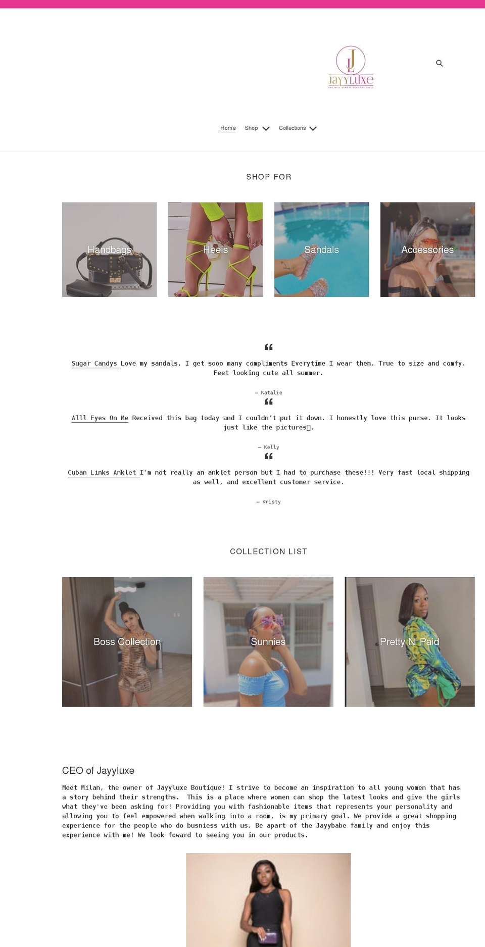jayyluxe.com shopify website screenshot