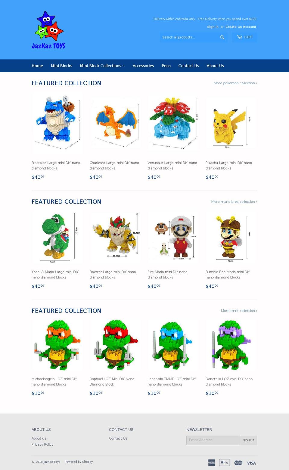 jazkaztoys.com — Shopify storefront screenshot