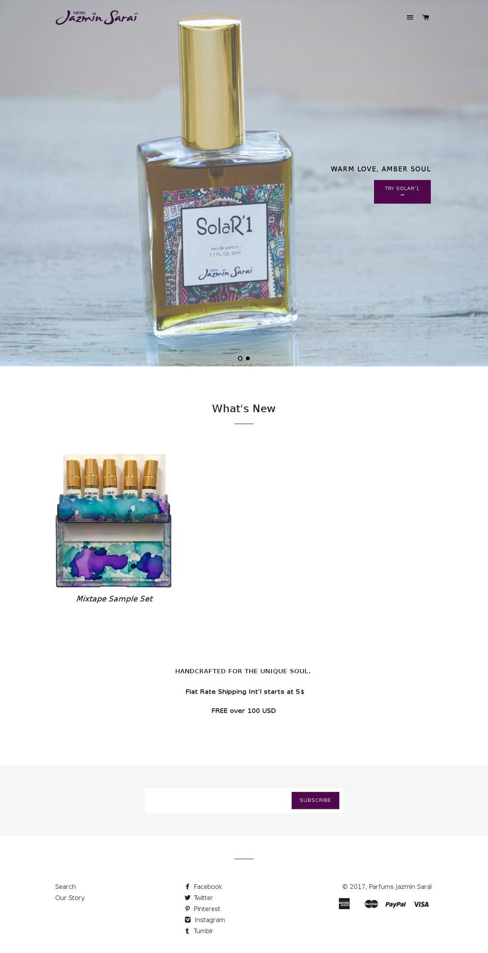 jazminsarai.com shopify website screenshot