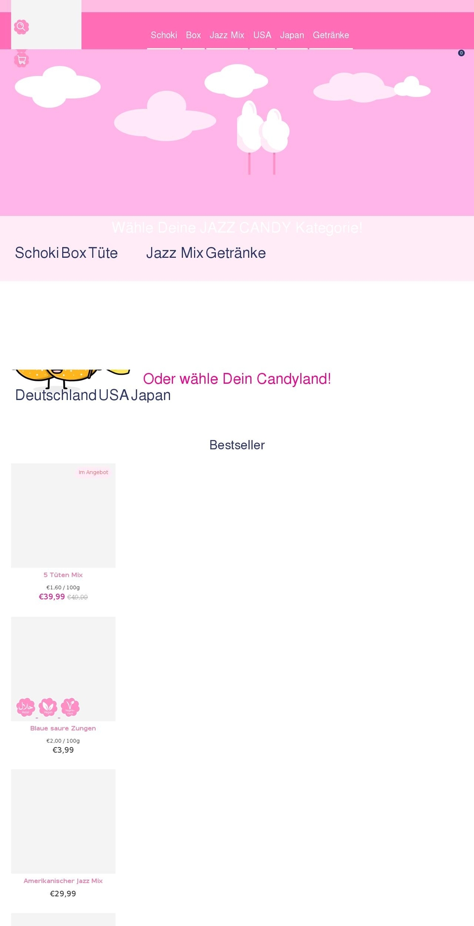 jazzcandy.de shopify website screenshot