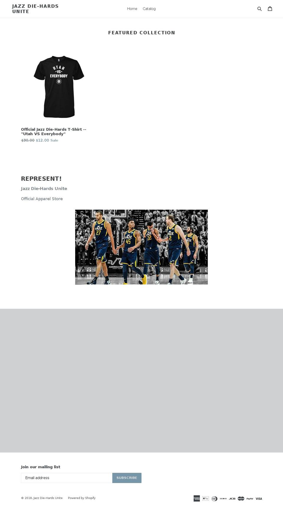 jazzdiehardsshop.com — Shopify storefront screenshot